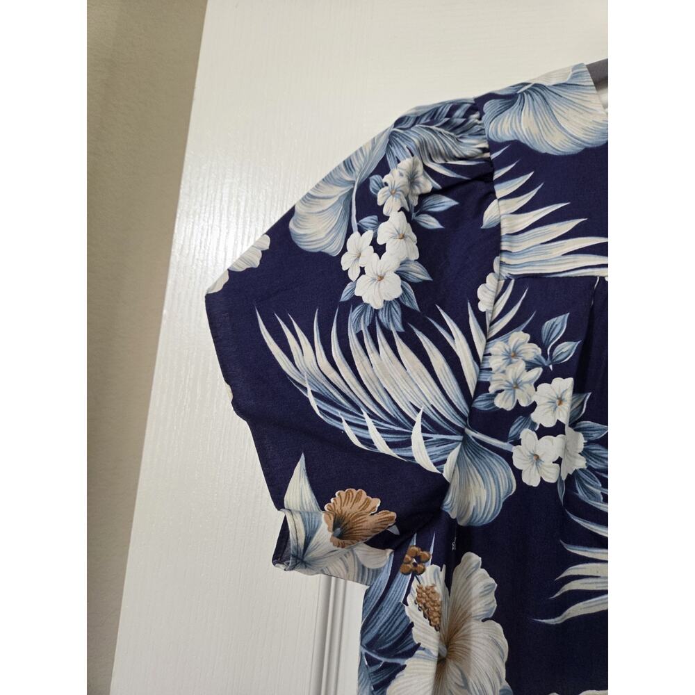 Royal Hawaiian Creations Blue Floral Muumuu Shift Midi Dress, Women's Medium - Picture 12 of 15